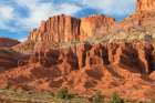 Eroded sandstone buttes and badlands-Capitol Reef National Park-Utah Art Print